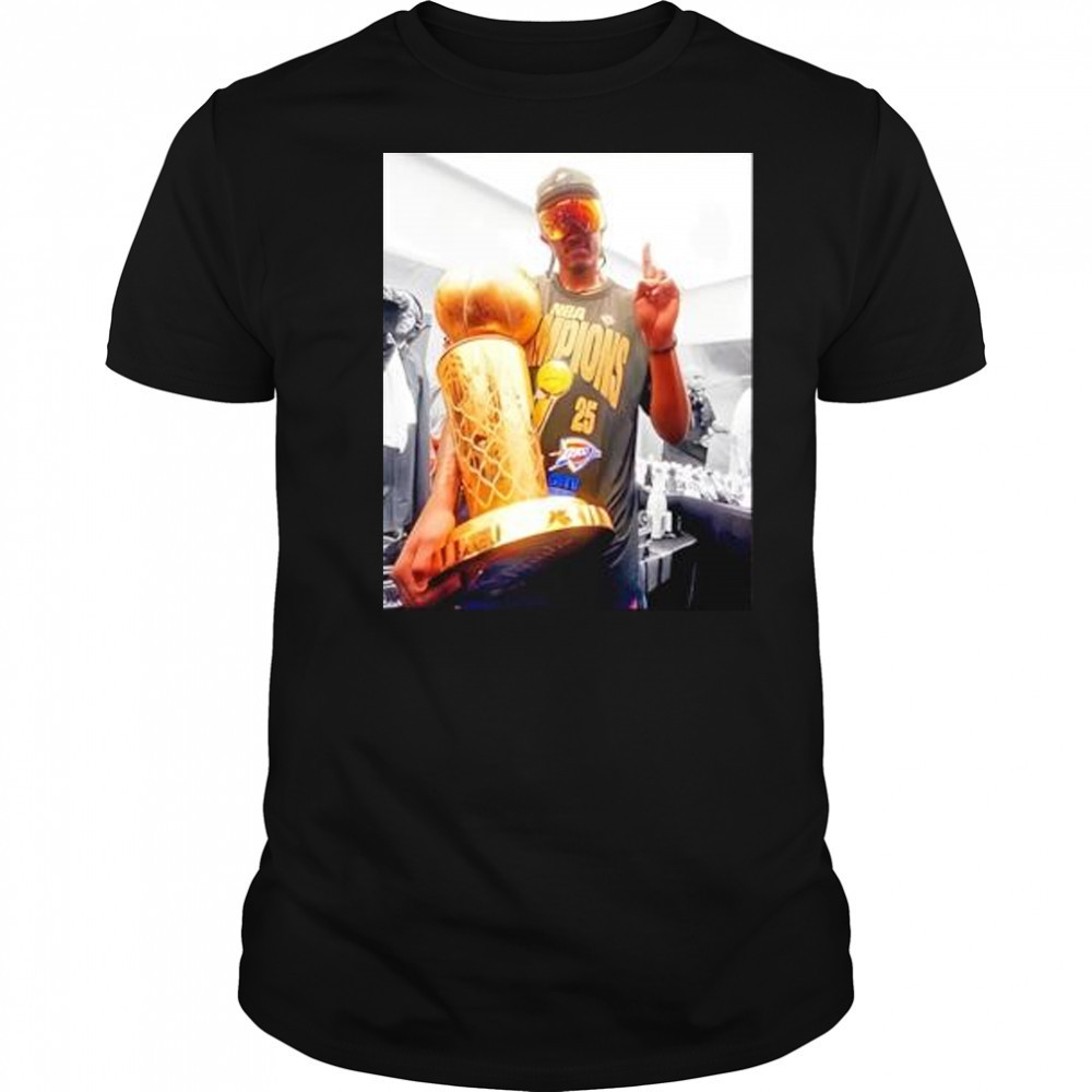 Jalen Williams Celebration With The Champions Shirt Oklahoma City Basketball Champs 2025 Retro T-Shirt
