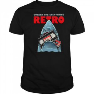 Jaws Shark sucker for everything retro cassette tape shirt