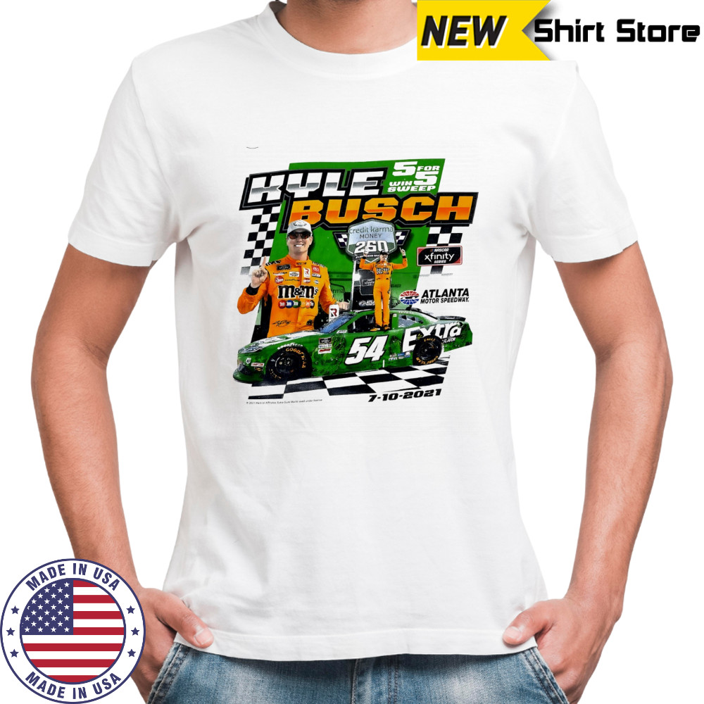 Kyle Busch 5 for 5 win sweep Atlanta Motor Speedway Nascar shirt