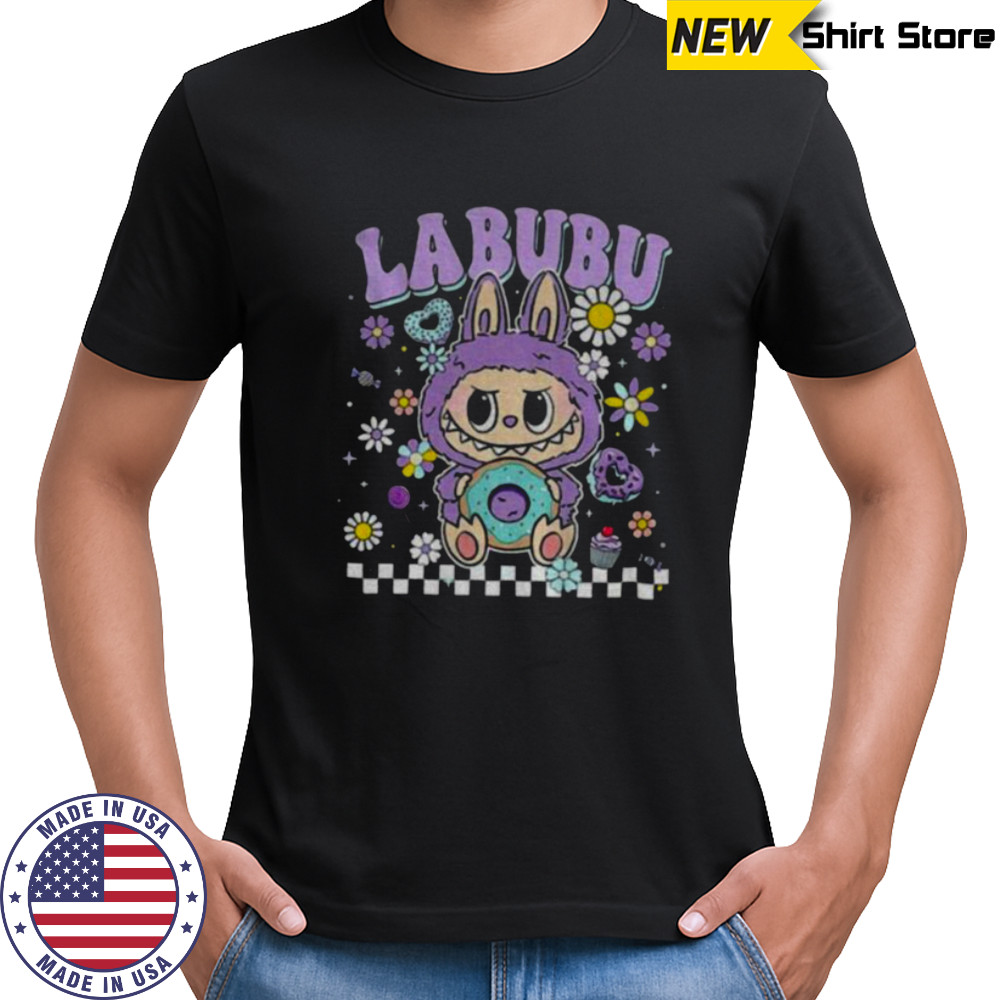 Labubu floral donut pastel cartoon character shirt