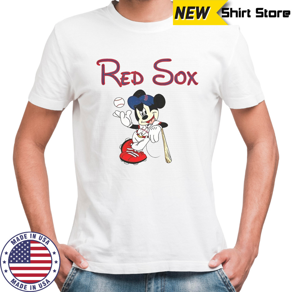 Mickey Boston Sox Red Baseball T-Shirt