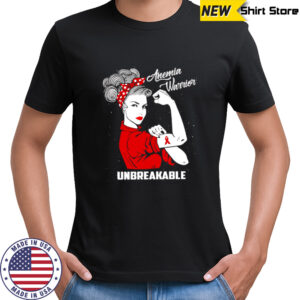 Nice Anemia Warrior Unbreakable Women Red Ribbon Awareness Month shirt
