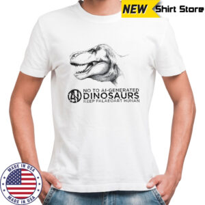 No to ai-generated dinosaurs keep paleoart human shirt