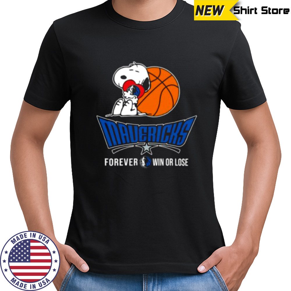 Official NBA The Peanuts Movie Snoopy Forever Win Or Lose Basketball Dallas Mavericks Tee