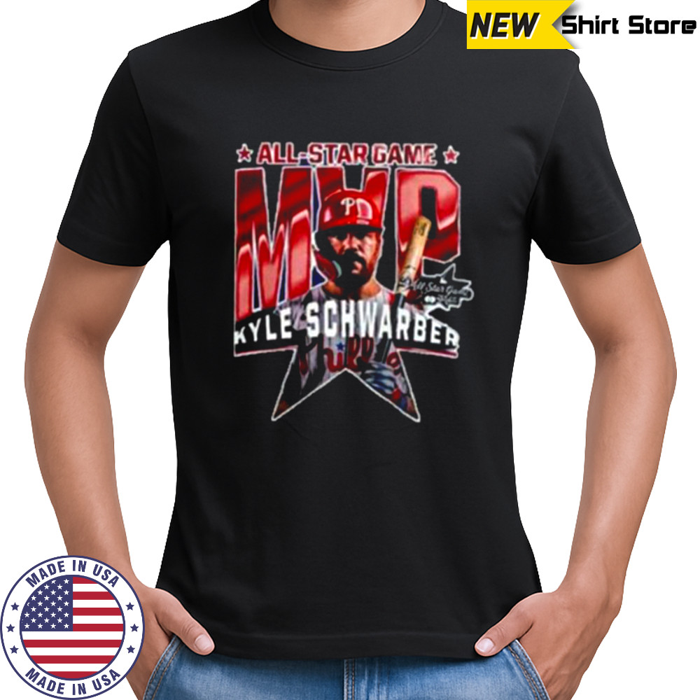 Philadelphia Phillies Kyle Schwarber 2025 MLB All Star Game MVP Graphic Two Sided Shirt Philadelphia Phillies Kyle Schwarber 2025 MLB All Star Game MVP Graphic Two Sided Shirt