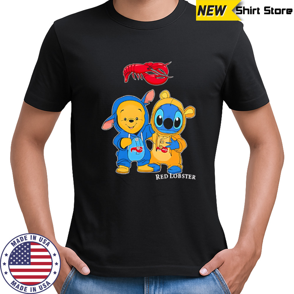 Red lobster pooh and stitch friends shirt