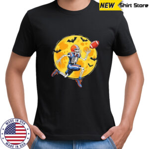 Skeleton football halloween shirt