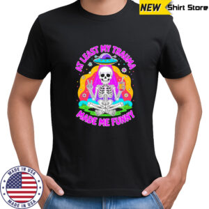 skeleton ufo sarcastic mental health halloween shirt