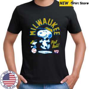 Snoopy Peanuts Ripple Junction Milwaukee Baseball shirt