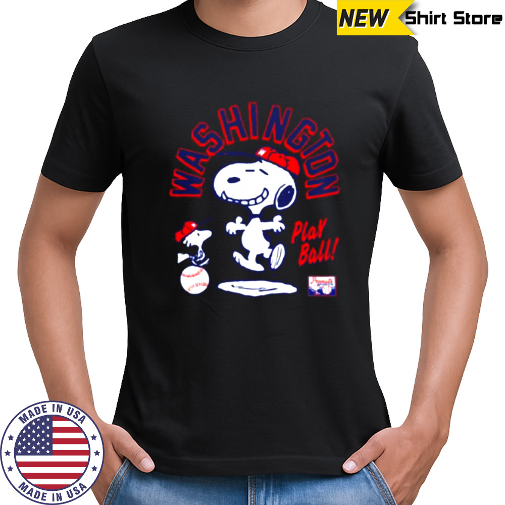 Snoopy Peanuts Ripple Junction Washington Baseball shirt