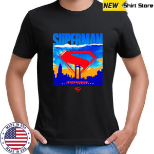 Superman metropolis city of tomorrow ripped poster shirt