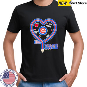 Teach heart Chicago Cubs logo shirt