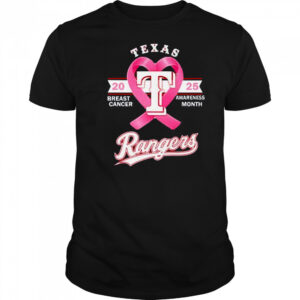 Texas Rangers 2025 breast cancer awareness month shirt