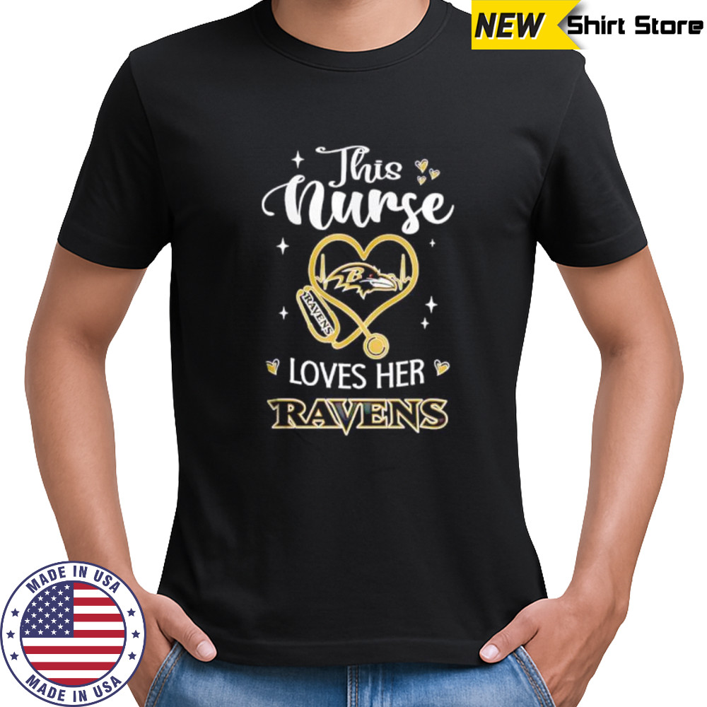This nurse love her Baltimore Ravens shirt
