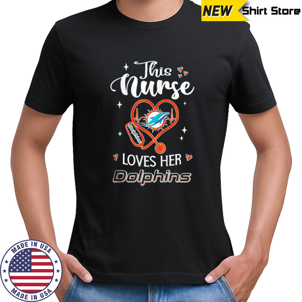 This nurse love her Miami Dolphins shirt