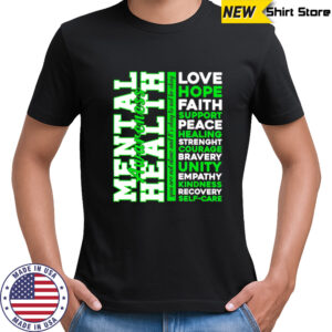 Top Positive Green Words Mental Health Awareness Classic shirt