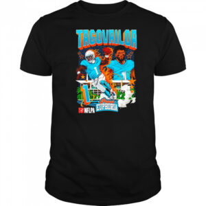 Tua Tagovailoa #1 Miami Dolphins Football flames comic shirt