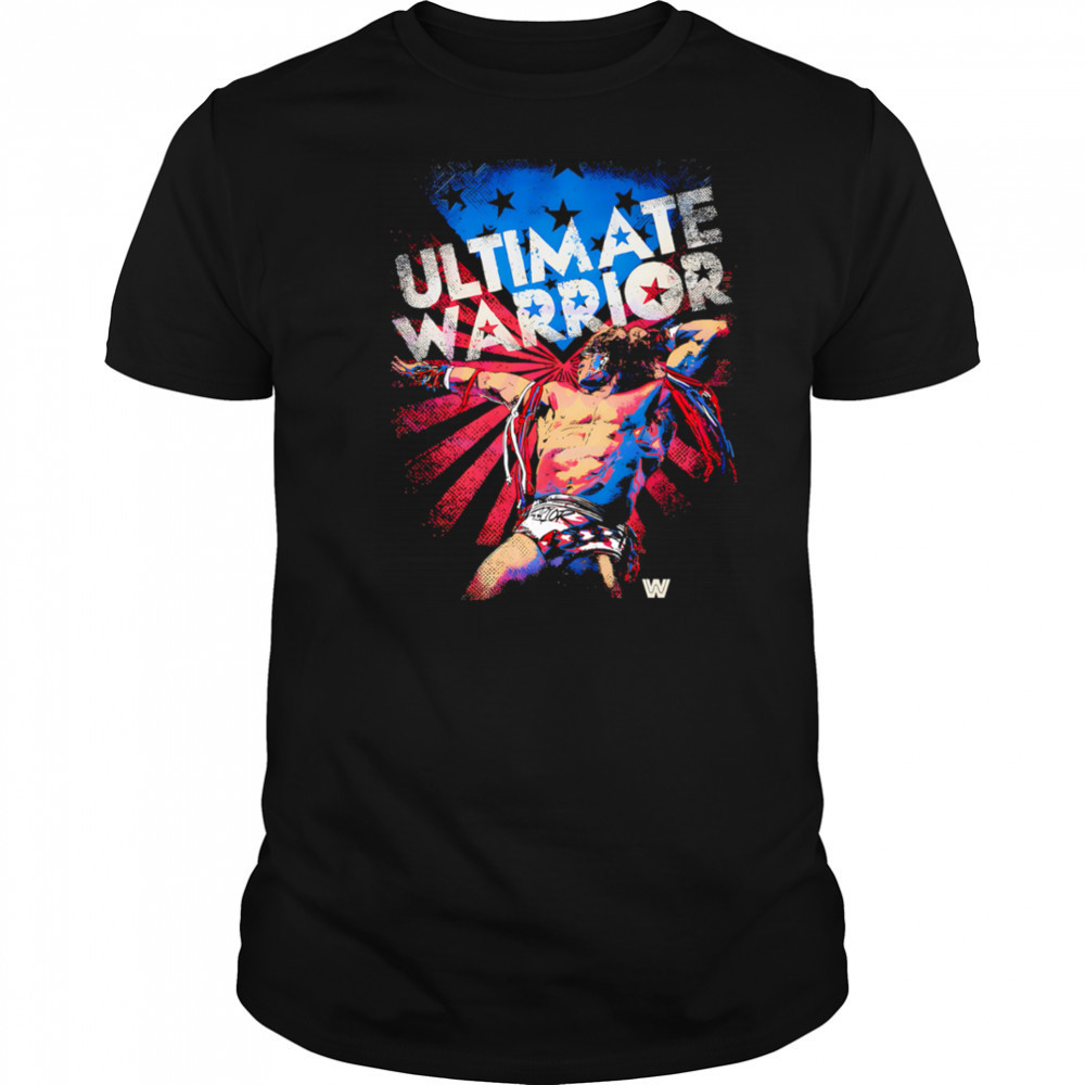 Ultimate Warrior Wrestling Usa Flag Patriotic Fourth Of July shirt