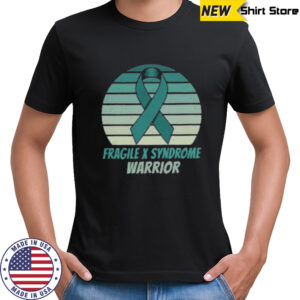 Vintage Fragile X Syndrome Warrior Teal Ribbon Fighter Pullover Shirt