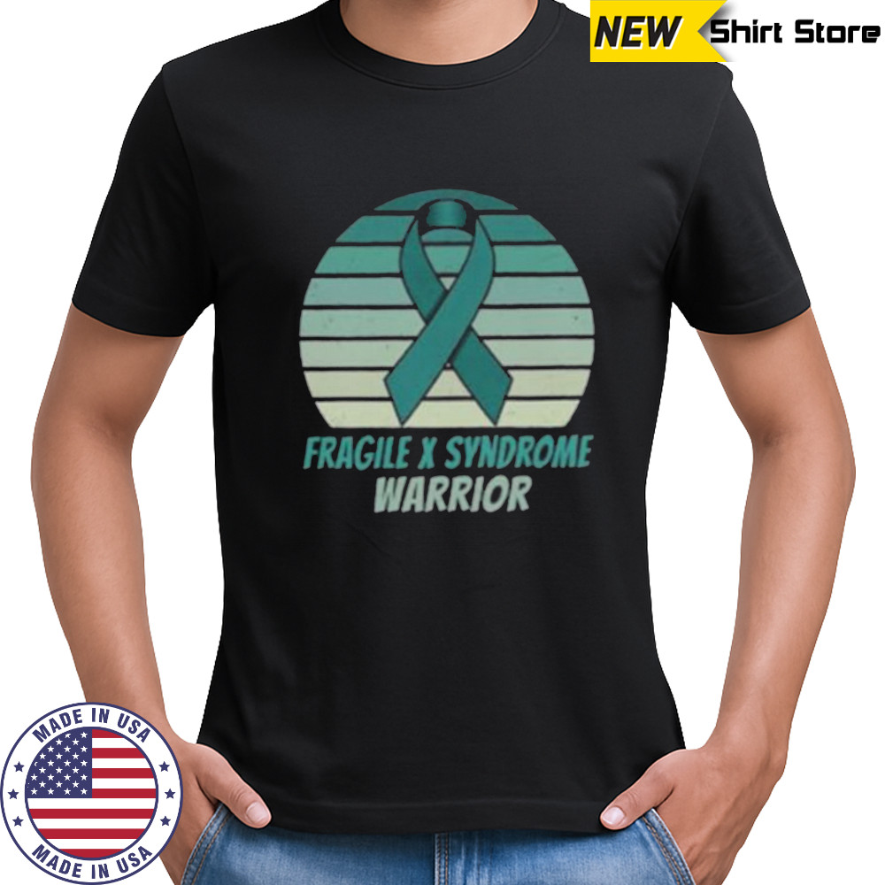 Vintage Fragile X Syndrome Warrior Teal Ribbon Fighter Pullover Shirt