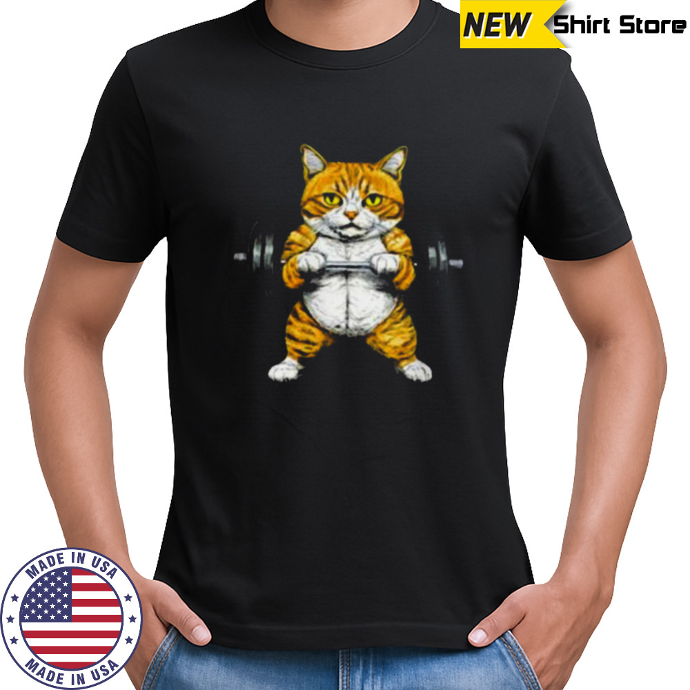 Womens Fitness Cat V Neck Shirt