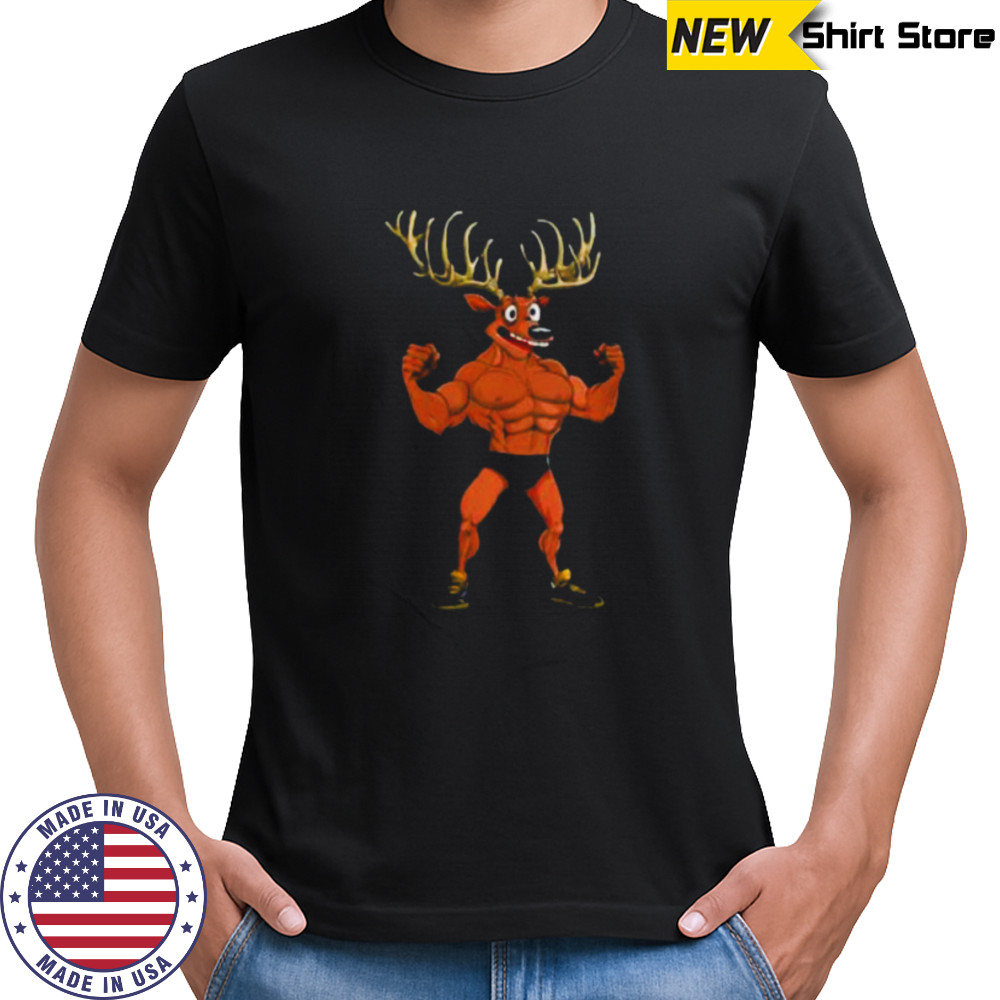 Womens Sport Animals Deer V Neck Shirt