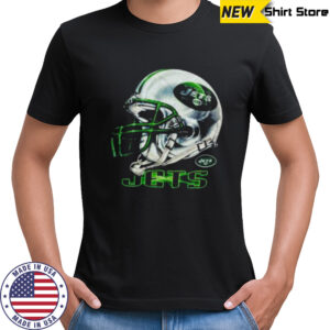 1996 New York Jets Vintage Black Lee Sport Realistic Helmet NFL Shirt