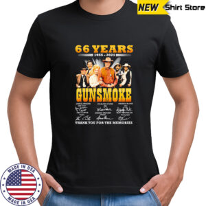 66 years 1955-2021 Gunsmoke thank you for the memories signatures shirt