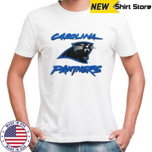 90’s Carolina Panthers Vintage White Cat Scratch Font NFL Plain Logo Shirt