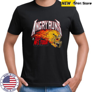 Angry Runs 2025 NFL Tour Helmet Skull Flames T-shirt