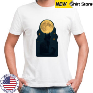 Black Cat And Full Moon T-shirt