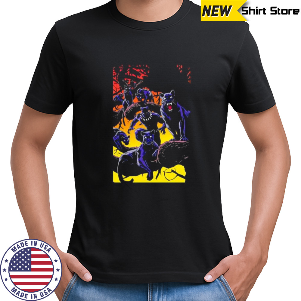 Black Panther sunset graphic shirt
