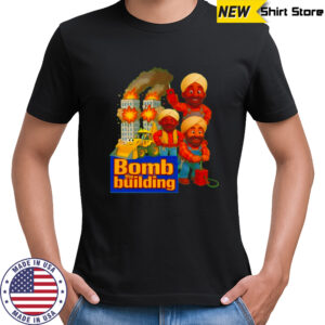 Bomb the building satirical graphics shirt