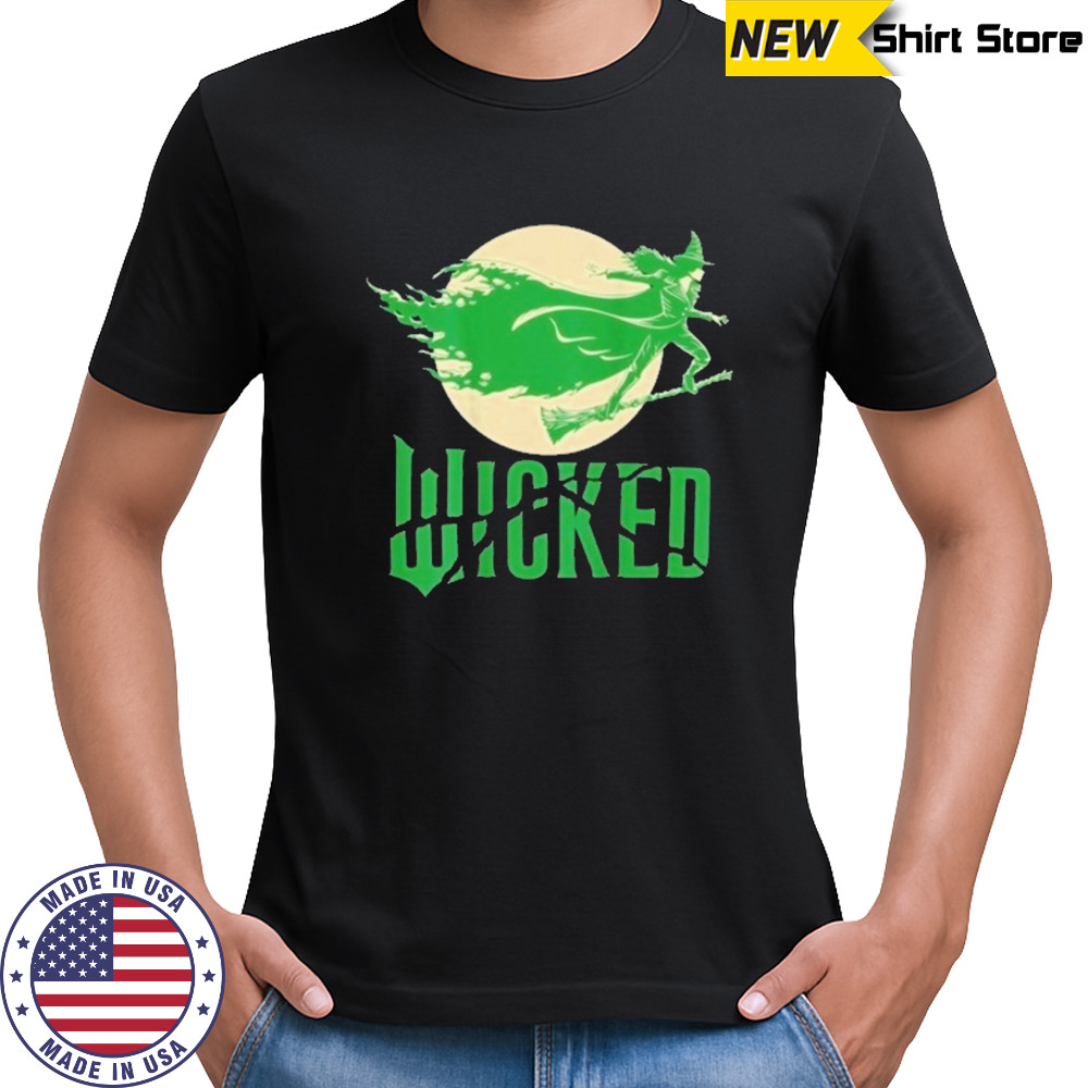 Broomstick Against Full Moon Wicked T-Shirt