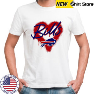 Buffalo Bills Natural Spray Heart Boxy paint shirt