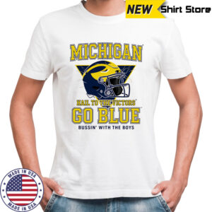 Bussin’ x Michigan Helmet hail to the victors shirt
