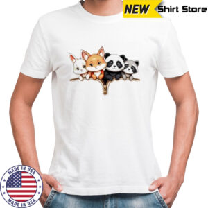 Cartoon Creatures Peeking from Zipper shirt