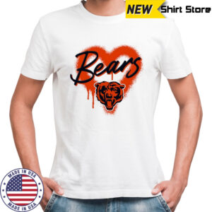 Chicago Bears Natural Spray Heart Boxy paint shirt