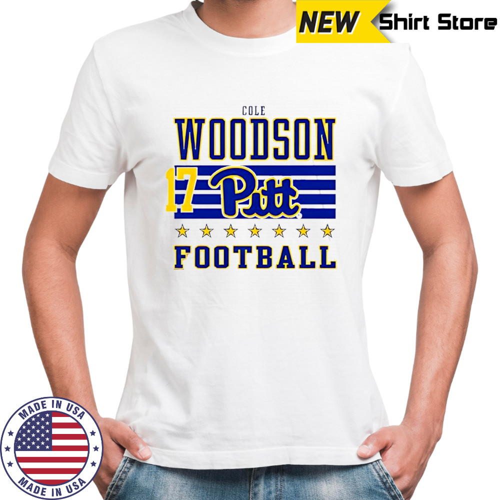 Cole Woodson Rally Men’s Ash Pitt Panthers NIL Striped Player shirt