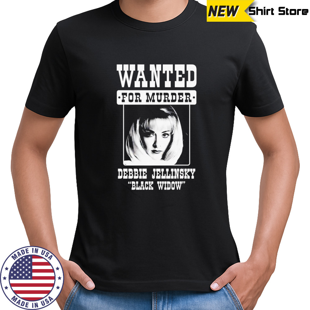 Debbie Jellinsky black widow wanted for murder shirt