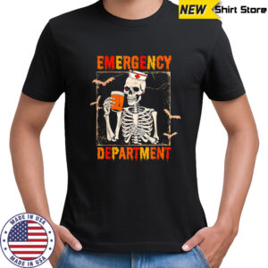 Emergency department skeleton nurse shirt