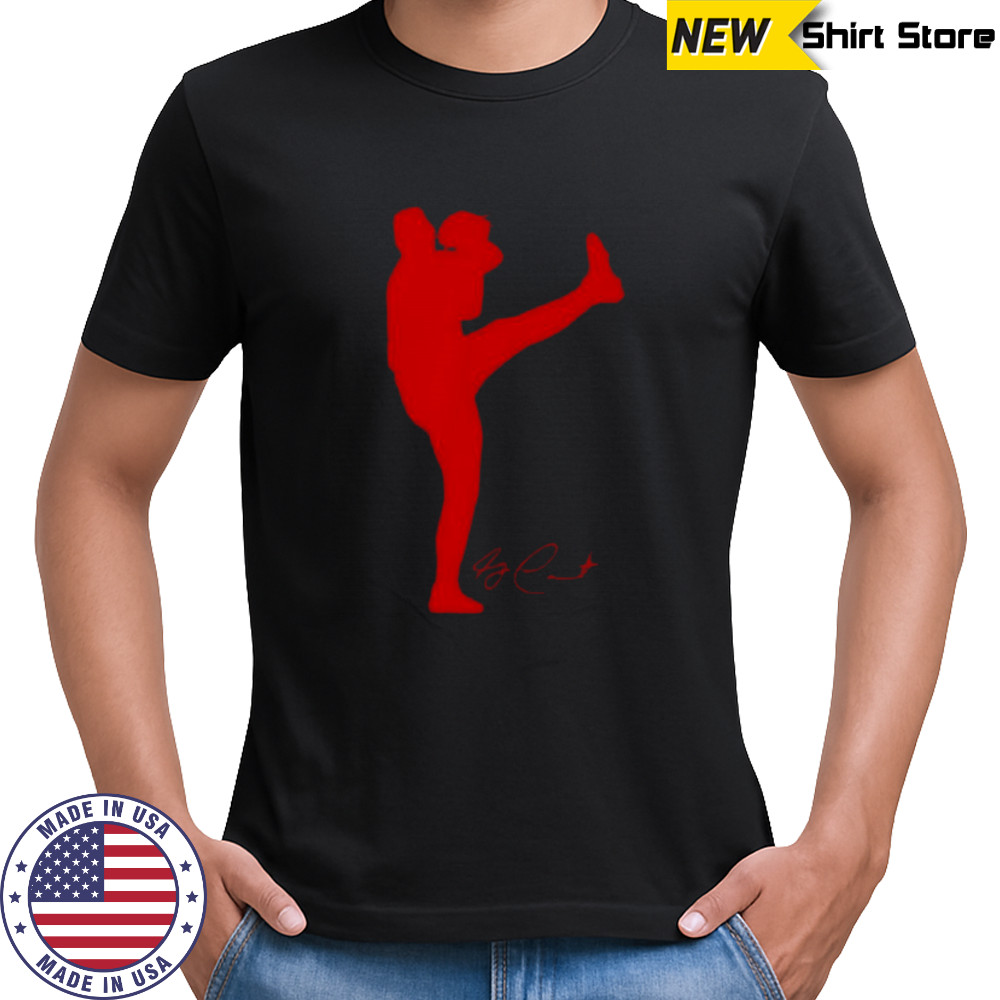 Garrett Crochet Boston Red Sox Baseball Silhouette Signature T-Shirt