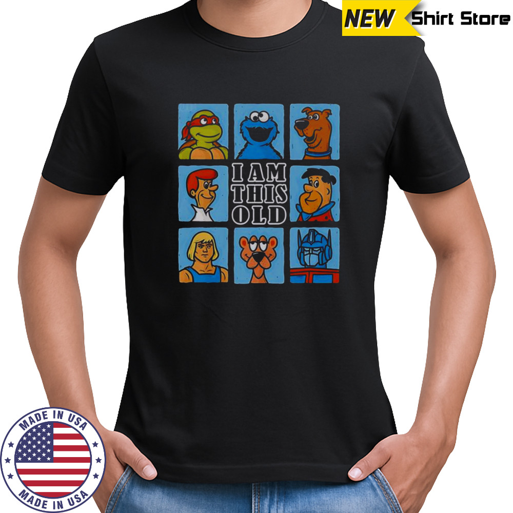 Gen X Cartoon Old I Am This Old T-Shirt