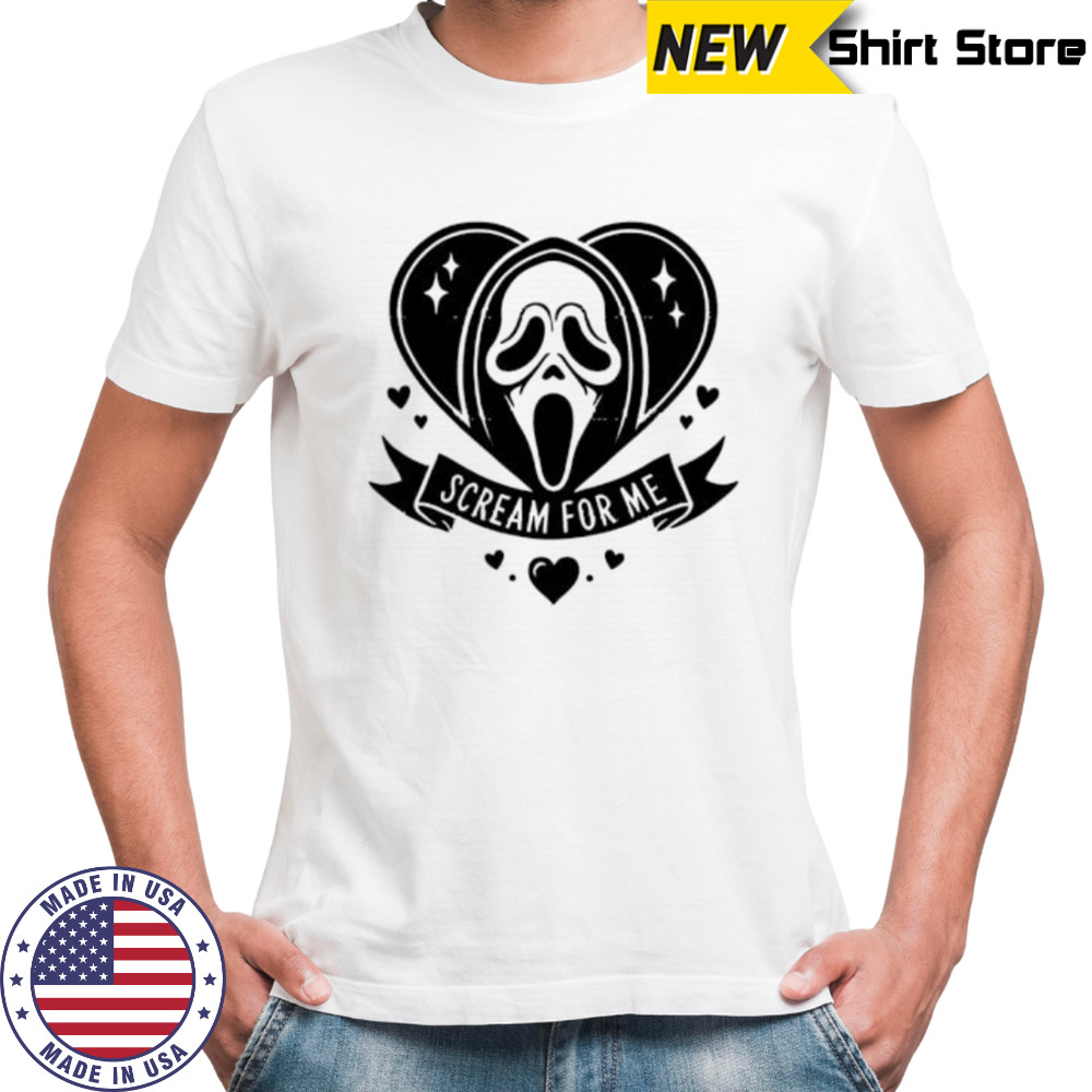 Ghostface Scream For Me Horror Movie Valentine Heart shirt
