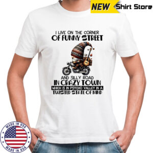 Gnome I live on the corner of funny street and silly road in crazy town shirt
