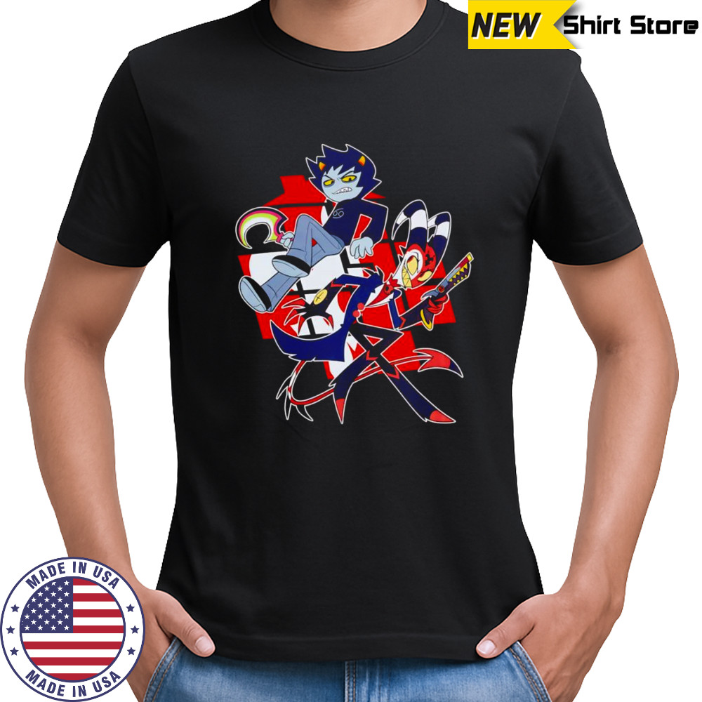 Helluva Boss x Homestuck Karkat and Blitz shirt