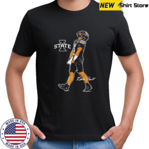 Iowa State football Rocco Becht superstar pose cartoon shirt