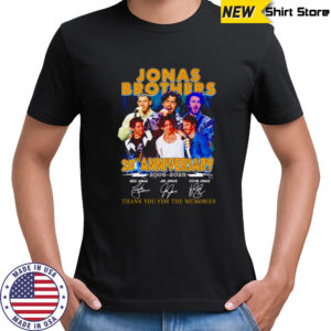Jonas Brothers 20th anniversary 2005 2025 thank you for the memories shirt