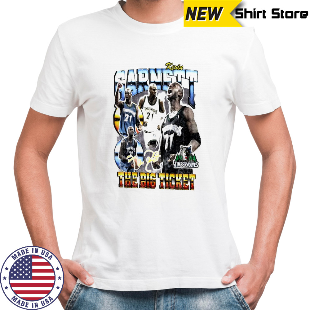 Kevin Garnett Minnesota Timberwolves Hardwood Classics commemorative player collage shirt