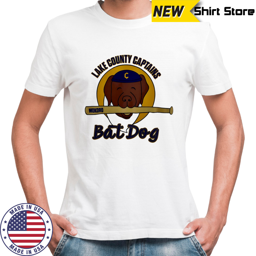 Lake County Captains bat dog shirt